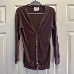 Spun Brown Organic Cotton Button Up Cardigan